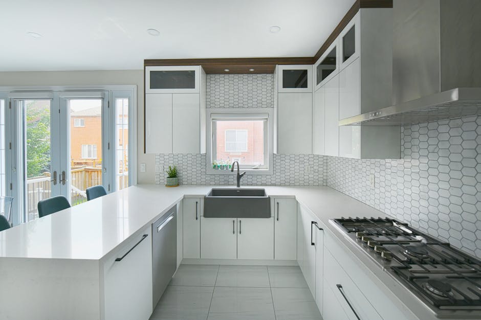 Luxury modern kitchen renovation with custom island