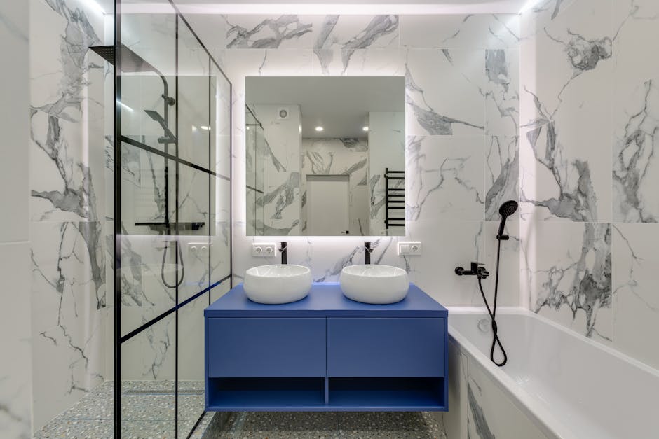 Elegant luxury bathroom remodel with freestanding tub